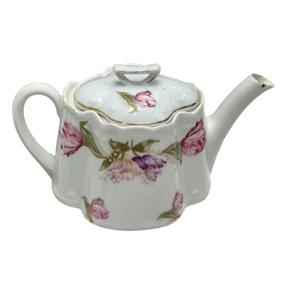 ANTIQUE Z.S.& CO PORZELLANFABRIK ZEH, SCHERZER & CO FLORAL TEAPOT